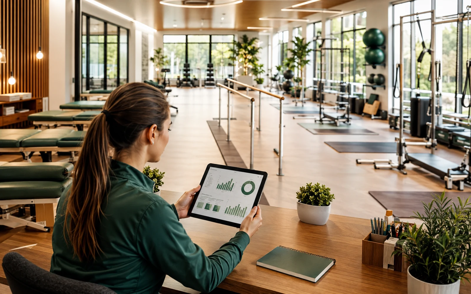Bright modern physiotherapy and rehabilitation studio facility